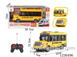 4ch RC School Bus with Front Lights, Seat Seats with Lights (Not Included Battery)