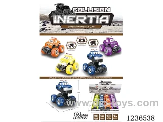 Inertial collision transforming police car 12pcs