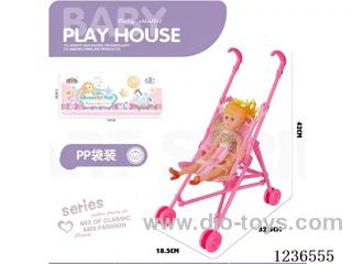 Plastic Trolley with 32 centimetre dolls