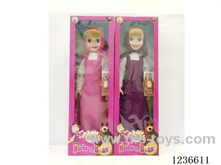 2-color mix 28 inch empty body Masha dolls and bears with music included battery