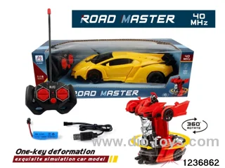 1:18 5 ch deformation car with light，include battery