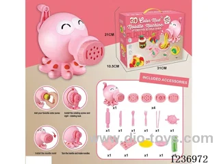 Pink Octopus Noodle Maker Coloured Clay Set DIY