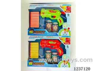 3-hole Auto Rotary 3-Round soft bullet gun (With Protective Eyewear*1 Coke Bottle Marker*2) EVA environmental bullets *10 ) (2 colours mixed)