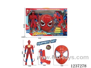 Lighted Spider-Man Doll + Spider-Man Mask + EVA Bullet Gun (battery not included)