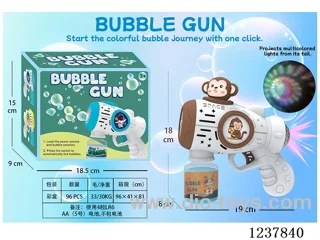 Automatic bubble gun with light/projection not included battery