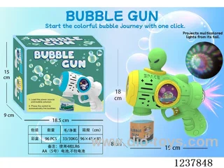 Automatic bubble gun with light/projection not included battery