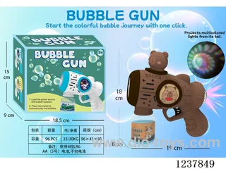 Automatic bubble gun with light/projection not included battery