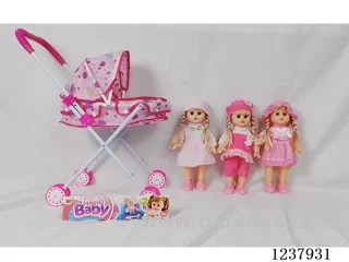 14-inch doll with English IC/Iron handcart/Shoes