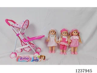 14-inch doll with English IC/Iron handcart/Shoes