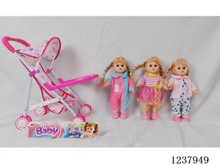 14-inch doll with English IC/Iron handcart/Shoes