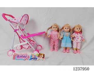 14-inch doll with English IC/Iron handcart/Shoes