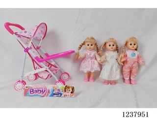 14-inch doll with English IC/Iron handcart/Shoes