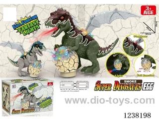 B/O dinosaur W L/M/spray/ holding eggs/ tail swing (two colors mixed) not included battery