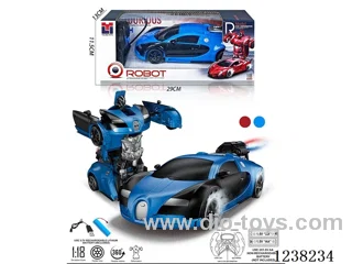 1:18 RC one-touch transforming Bugatti car with spray (included battery)