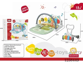 2 in 1 baby Pedal piano /trolley with music