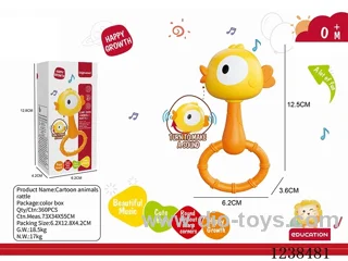 rattle with soft rubber ring