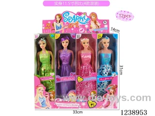 11.5 inch Barbie 4 styles mixed