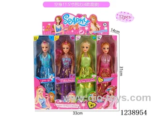 11.5 inch Barbie 4 styles mixed