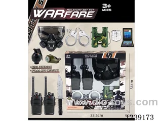 Police Set 10PCS - Walkie Talkie not Included Battery / Grenade with Sound Effects Included Battery