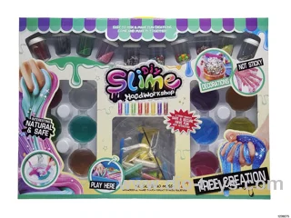 Slime DIY (Dinosaur Ocean Bead Sparkling Powder Soft Pottery)+12 Color Mud+Pearl Powder 8+Tools