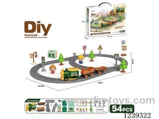 DIY assembled electric railcar 54PCS with music not included battery