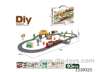 DIY assembled electric railcar 93PCS with music not included battery