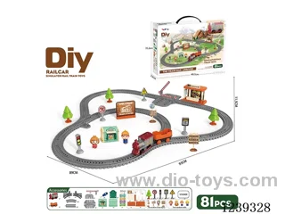 DIY assembled electric railcar 81PCS with music not included battery