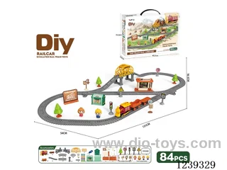 DIY assembled electric railcar 84PCS with music not included battery