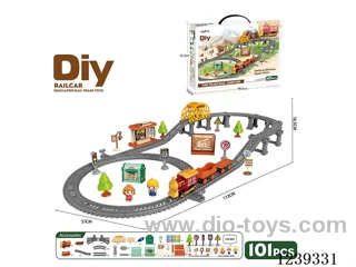 DIY assembled electric railcar 101PCS with music not included battery