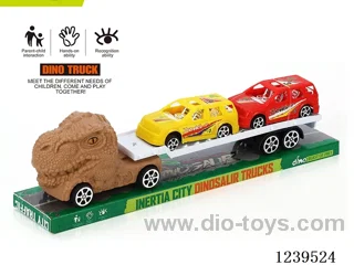 Inertia Dinosaur Trailer with 2 free wheel Race Cars