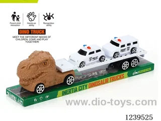 Inertia Dinosaur Trailer with 2 free wheel Police Cars