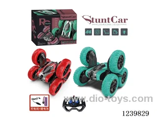 Lights Music Double Sided Six Wheeled Twisted Arm Stunt Car (2.4G included battery)