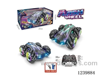 2.4G light and music double-sided induction sidewalk hollow wheel stunt car (included battery)