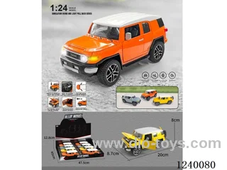 1:24 pull back alloy car W L/M 8PCS 3 colors mixed included 3*AG13
