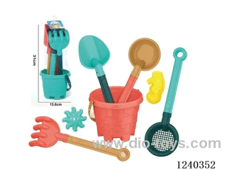 Beach Toys 7PCS (Coral Red/Jade Green)
