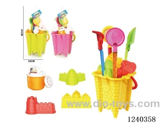 Beach Toys 9PCS (Rose/Yellow/Green)
