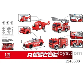 1:20 inertia fire truck set W L/M included battery
