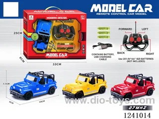 1:24 4ch rc car 3 colors included battery