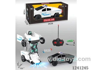 2ch RC Transformer Tesla Police Car 2 colors mixed included battery