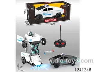 2ch RC Transformer Tesla Police Car 2 colors mixed not included battery