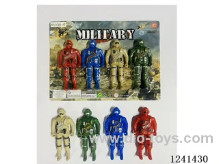 Military set - soldier*4 9.5CM 4 colors
