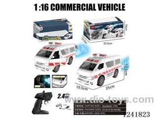 1:16 2.4G 6ch rc car W L/M/spray included battery 2 colors mixed