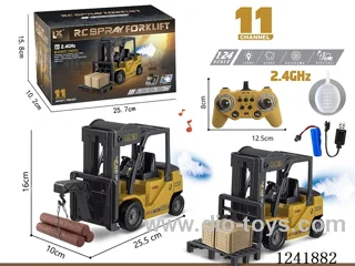 1：24 2.4G 11ch rc Forklift crane 2 in 1 W L/M/spray included battery