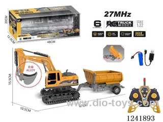 1:22 6ch rc alloy engineering vehicles with light included battery
