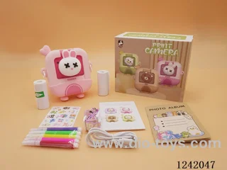 Cámara de impresión infantil de conejo rosa / Cámara de impresión infantil / con app (compatible con dos modos de impresión en blanco y negro / color). El papel de impresión en color debe ordenarse por separado)