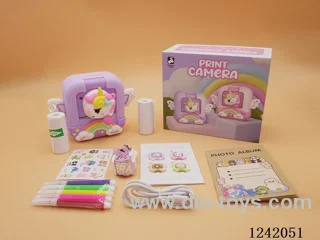 Unicornio púrpura Cámara de impresión infantil / Cámara de impresión infantil / Polaroid infantil / con app (compatible con dos modos de impresión en blanco y negro / color). El papel de impresión en color debe ordenarse por separado)