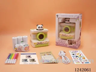 Cámara de impresión en blanco y negro panda / Cámara de impresión infantil / Polaroid infantil