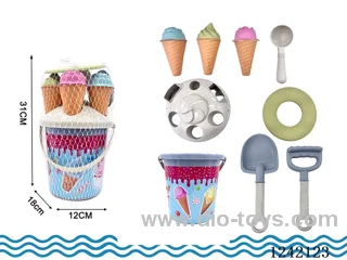 Wheat Stick Material Beach Ice Cream Bucket Set