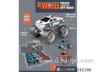 inertia police car 3 colors mixed 9PCS