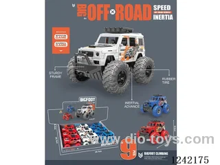inertia car 3 colors mixed 9PCS